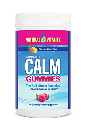 Natural Vitality CALM Gummies the Anti-Stress Gummies, A Relaxing Magnesium Supplement - 240 ct Raspberry Lemon