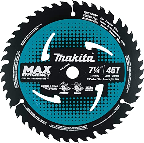 Makita B-68585 7-1/4" 45T Carbide-Tipped Max Efficiency Saw Blade, Fine Crosscutting