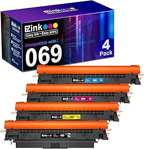 E-Z Ink Compatible Replacement for Canon 069 069H Toner Cartridge Set use with imageCLASS MF753Cdw MF751Cdw LBP674Cdw LBP673Cdw LBP674Cx MF752Cdw MF756Cx Printer(Black Cyan Yellow Magenta, 4-Pack)