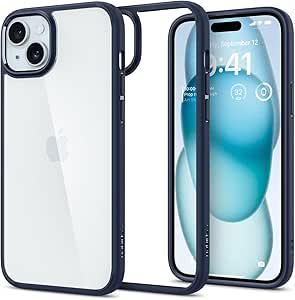 Spigen Ultra Hybrid Designed for iPhone 15 Case (2023) [Anti-Yellowing], [Military-Grade Protection] - Navy Blue