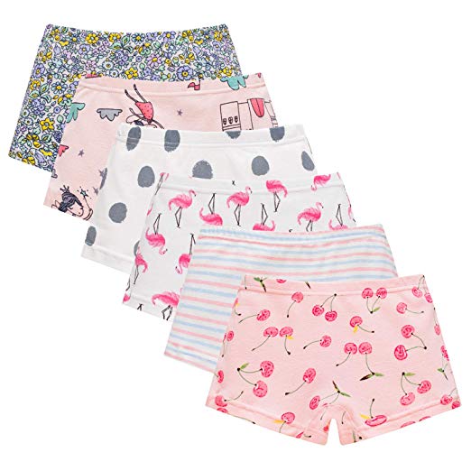 Boboking Baby Soft Cotton Panties Little Girls'Briefs Toddler Underwear (Pack of 6)