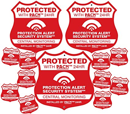 3 Pro Alarm Home Security Signs & 10 Alarm System Stickers