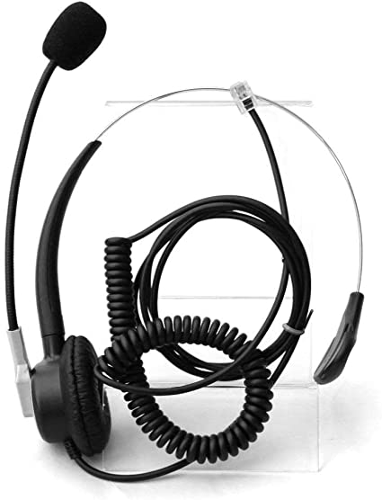 Comdio Wired Mono Call Center Telephone RJ9 Headset Headphones with Noise Canceling Microphone Compatible for Grandstream Avaya Yealink Snom Panasonic KX-T Series Landline Desk IP Phones(CH303G)