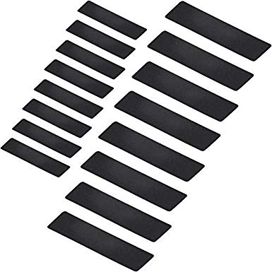 Boao 16 Pieces Abrasive Anti-Slip Tapes Black Non-Slip Safety Tape for Stair Treads, Floors, Steps Supplies, 6 by 24 Inches and 2 by 8 Inches