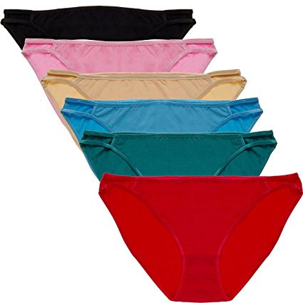 Jo & Bette 6 Pack Cotton Womens Bikini Underwear String Briefs Panties Sexy