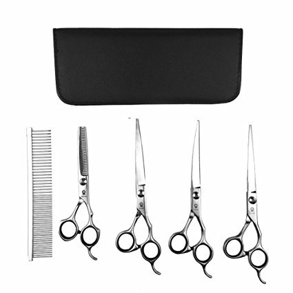 Petzilla Curved Stainless Steel Scissor Set for Pet Grooming (Pack of 5)