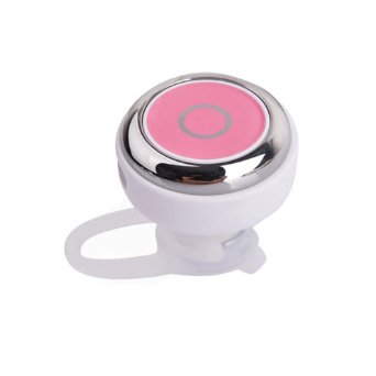 Aispeed Newest Ultral Smallest Wireless Invisible Bluetooth Mini Earphone Earbud Headset Headphone Support Hands-free Calling For iPhone Samsung Xiaomi Sony Lenovo HTC LG and Most Smartphone - Pink