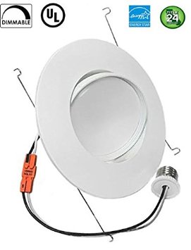 12W 6inch Directional Adjustable Gimbal Dimmable LED Retrofit Recessed Lighting Fixture - 60W 3000K Warm White Energy Star UL LED Ceiling Light - 800LM Adjustable Gimbal Recessed LED Downlight
