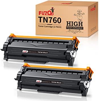 FUZOO Compatible TN760 Toner Replacement for Brother TN760 TN-760 TN730 High Yield with Chip for HL-L2350DW HL-L2390DW HL-L2395DW MFC-L2710DW HL-L2370DW MFC-L2750DW DCP-L2550DW Printer (2-Pack)