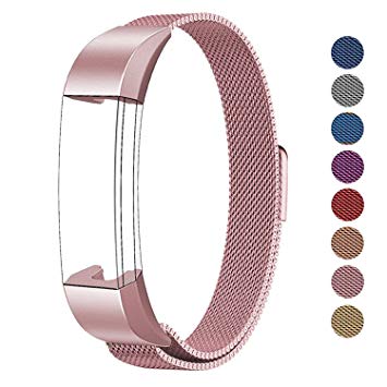SWEES Metal Bands Compatible Fitbit Alta, Fitbit Alta HR & Fitbit Alta Ace, Milanese Stainless Steel Replacement Accessories Small Large Women Men, Silver, Black, Rose Gold, Colorful, Champagne