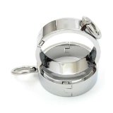 2 34 Ankle  Cuffs Chrome Steel Restraints w Magnet Locking Pins 413 Unisex