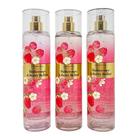 Bath and Body Works Buttercups and Berry Bellini Fine Fragrance Mist Trio - Full Size