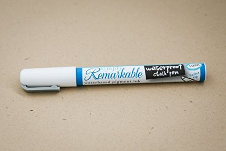 Simply Remarkable Waterproof Chalk Pen to Write or Draw Custom Labels, Tags and More, White Liquid Chalk Marker, 1mm Fine Tip