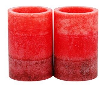 Kiera Grace 2 by 3-Inch Tri-Layer LED Pillar Candles, Mini, Sweet Berry Fragrance, Set of 2