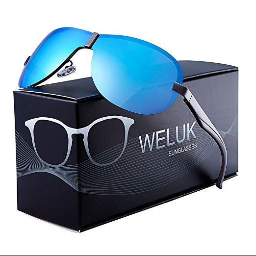 WELUK Aviator Sunglasses for Men Polarized Military Pilot Sun Glasses Shades UV400 Protection