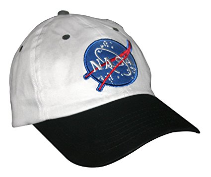 Aeromax Jr. NASA Astronaut Cap, Adjustable Youth size, White/Black