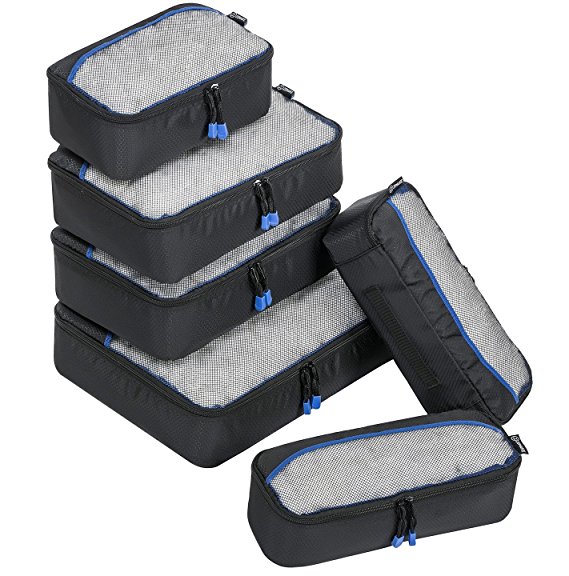 ZOMAKE Packing Cubes 6pcs Set Travel Accessories Organizers Versatile Travel Packing Bags