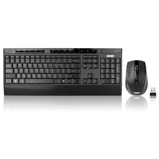 Anker CB310 Full-Size Ergonomic Wireless Keyboard and Mouse Combo for Desktop with Water-Resistant and whisper-quiet Keyboard Design
