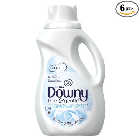 Downy Ultra Fabric Softener Free and Sensitive Liquid, 40-Load (34 fl. oz.) Bottle (Pack of 6)