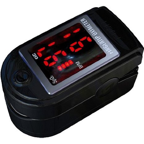 Black Compact Pulse Oximeter to monitor SpO2 & PR at home or anywhere