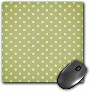 3dRose LLC 8 X 0.25 Inches Mouse Pad, Moss Green Polka Dot Pattern (mp_44219_1)