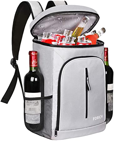 FORICH Soft Cooler Backpack Insulated Waterproof Backpack Cooler Bag Leak Proof Portable Cooler Backpacks to Work Lunch Travel Beach Camping Hiking Picnic Fishing Beer for Men Women (Gray)