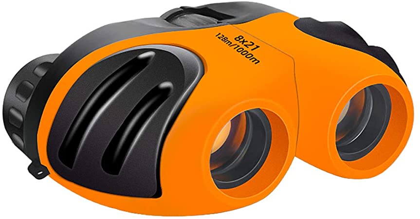 Aoneky Compact Mini Rubber 8 x 21 Kids Binoculars for Bird Watching, for Boys Girls