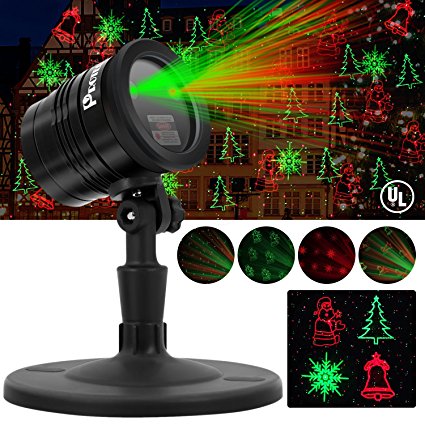 Proteove Christmas Laser Lights Projector - IP65 Waterproof with RF Wireless Remote, Red and Green Star show for Christmas, Party, Landscape and Garden Decorations