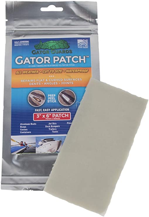 Gator Patch Fiberglass Reinforced Repair Patch - Repairs Holes, Dents & Cracks on Multiple Surfaces - DIY Prep, Peel & Stick - 3 Sizes - USA Made