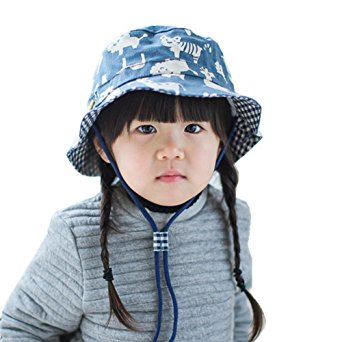 Home Prefer Toddler Boys Sun Protection Cap Cotton Bucket Hat for Kids Sun Hat