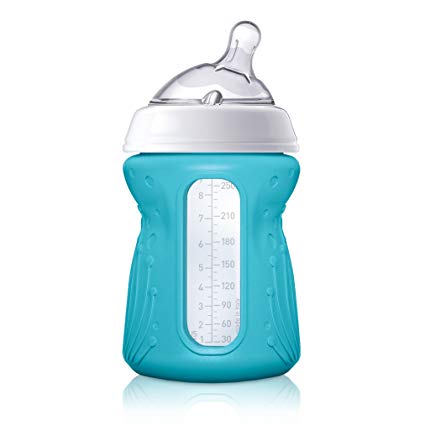 Silicone Sleeve for Chicco 9oz NaturalFit Glass Baby Bottles, Teal