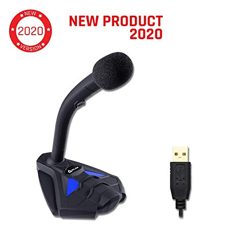 KLIM Voice V2   USB Microphone with Stand   New 2020   Best Sound Quality   Ideal for Gaming, Recording, Speech Recognition, Streaming, YouTube Podcast   PC Microphone Compatible Mac PS4 Mic   Blue