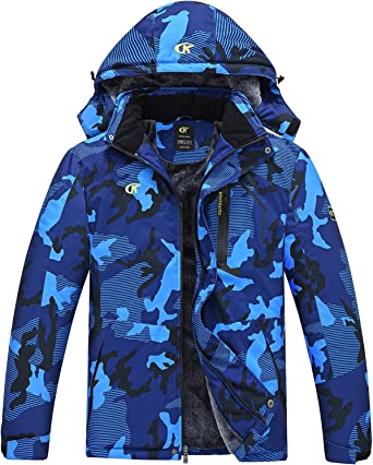 QPNGRP Mens Waterproof Ski Snowboard Jacket Windproof Winter Snow Coat