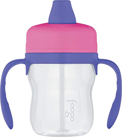 THERMOS FOOGO 8-Ounce Soft Spout Sippy Cup with Handles, Pink/Purple