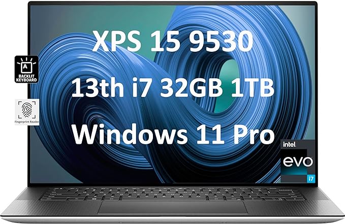 Dell XPS 15 9530 15.6'' FHD  (Intel 13th Gen 14-Core i7-13700H (Beat i9-12900H), 32GB DDR5 RAM, 1TB SSD, Arc A370M) Business Laptop, Backlit, Fingerprint, Thunderbolt 4, Wi-Fi 6E, Platinum Silver