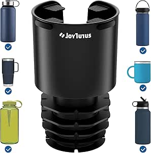 JOYTUTUS Upgraded Car Cup Holder Expander with Offset Base, Fit for YETI, Hydro Flask, Large Cup Holder Expander for Car Hold 18-40 oz Bottles and Mugs, Other Bottles in 3.4-3.8 inch