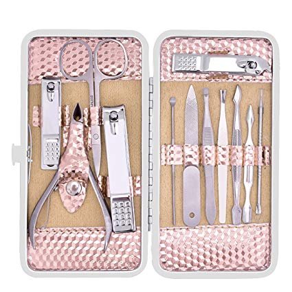 Nail Clippers Set-Stainless Steel Nail Care Kits,Professional Fingernail Clippers Manicure Pedicure Grooming Tools Set with Travel Case for Men,Childrens and Women