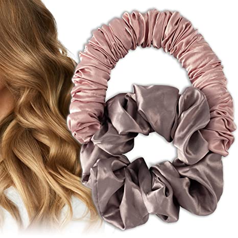 ANCIRS Heatless Curls Curling Headband for Girls, Sleepytime Ponytail Hair Curler for Long Hair, Nighttime Lazy Scrunchie Hair Rollers Hairdresser for Women- Pink