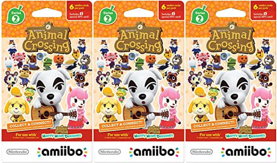 Animal Crossing Amiibo Cards 3 Pack Set of Series 2 - Nintendo Wii U