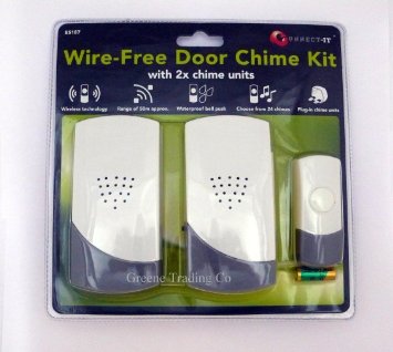 TWIN MAINS PLUG IN WIRELESS REMOTE DOORBELL 24 CHIMES New