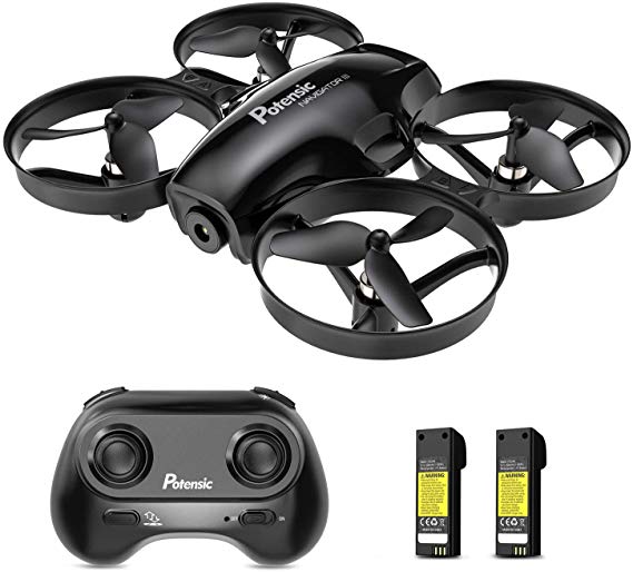 Drone for Kids,RC Mini Quadcopter Toy, Potensic A30,One Key Take-Off or Landing, Altitude Hold,Auto Hovering,Headless Mode,Boy Kids Toy, Detachable Battery (Black),2 Batteries.