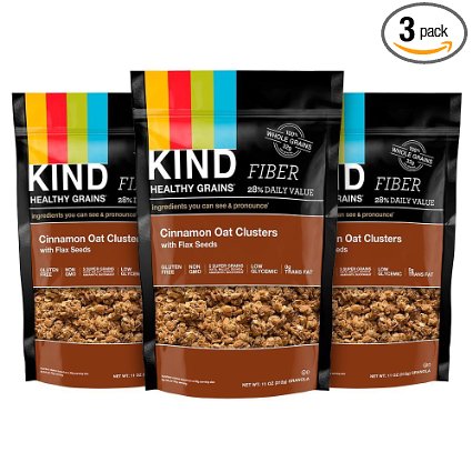 KIND Healthy Grains Clusters, Cinnamon Oat with Flax Seeds, 11-Ounce Bags  (Pack of 3)