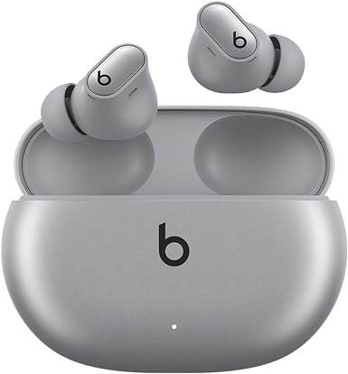 Beats Studio Buds   | True Wireless Noise Cancelling Earbuds, Enhanced Apple & Android Compatibility, Built-in Microphone, Sweat Resistant Bluetooth Headphones, Spatial Audio - Silver