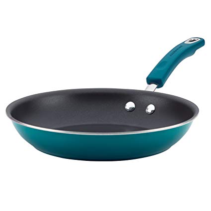 Rachael Ray Classic Brights Hard Enamel Aluminum Nonstick Skillet, Frying Pan, Marine Blue 11-Inch