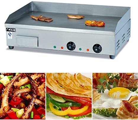 Electric Grill Griddle Nonstick Home Flat Restaurant Grill Cooktop BBQ Teppanyaki Hot Plate Commercial 4.4KW (4.4KW)