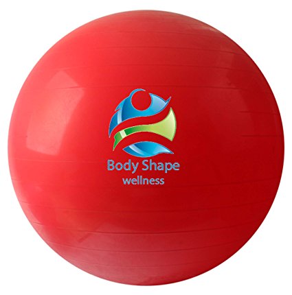 Exercise Ball Chair (Multiple Sizes) For Fitness, Stability, Gym, Balance & Yoga - Professional Quality Anti-Burst Extra Thick Fitness Ball - Great for Pilates, Abdominal Workout and Office Chair.
