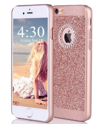 iPhone 6s Plus Case Moleboxes8482 Luxury Hybrid Beauty Crystal Rhinestone With Gold Sparkle Glitter PC Hard Protective Diamond Case Cover For iPhone 6s6 Plus Rose Gold