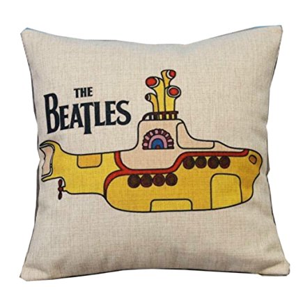 Popular Colourful the Beatles Throw Pillow Case Decor Cushion Covers Square 18*18 Inch Beige Cotton Blend Linen
