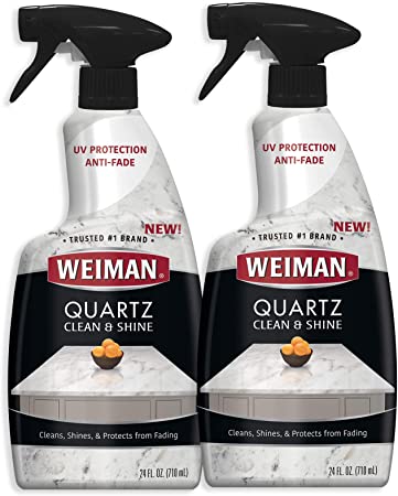 Weiman Quartz Countertop Cleaner and Polish - 24 Ounce (2 Pack) - Clean and Shine Your Quartz Countertops Islands and Stone Surfaces with Ultra Violet Protection