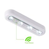 OxyLED T-01 DIY Stick-on Anywhere 4-LED Touch Tap Light Push Light LED Night Light for Closets Attics Garages Car Sheds Storage Room